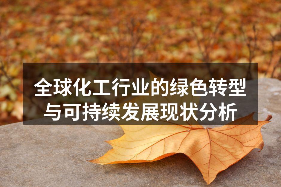 全球化工行业的绿色转型与可持续发展现状分析